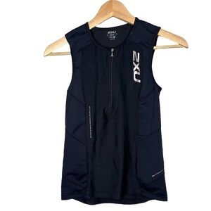 2XU Black Half zip compression cycling top Sz M